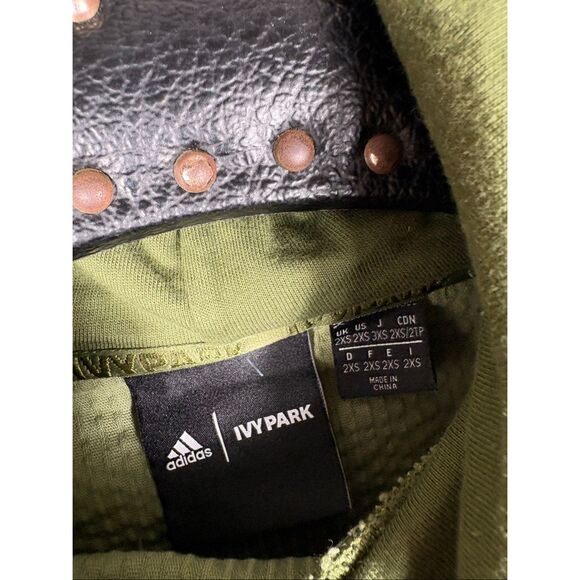 ADIDAS X Ivy Park IVP Hoodie Wild Pine Green Corduroy oversized size 2XS - Picture 8 of 8